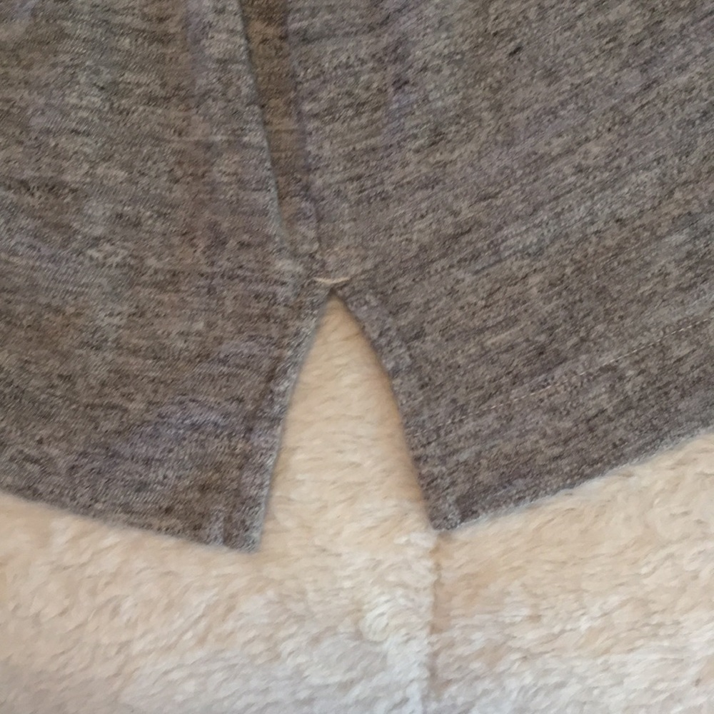 J Crew heather gray tee with black/white stripe sleeve - Picture 5 of 9